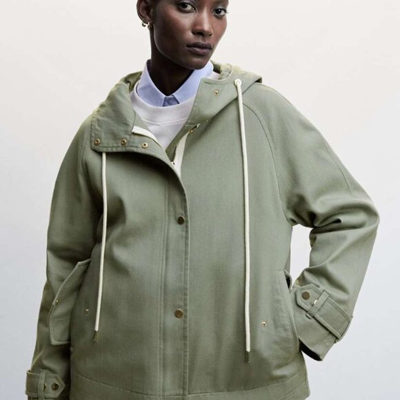 Mango Hooded Cotton Jacket - Picture 1 of 4